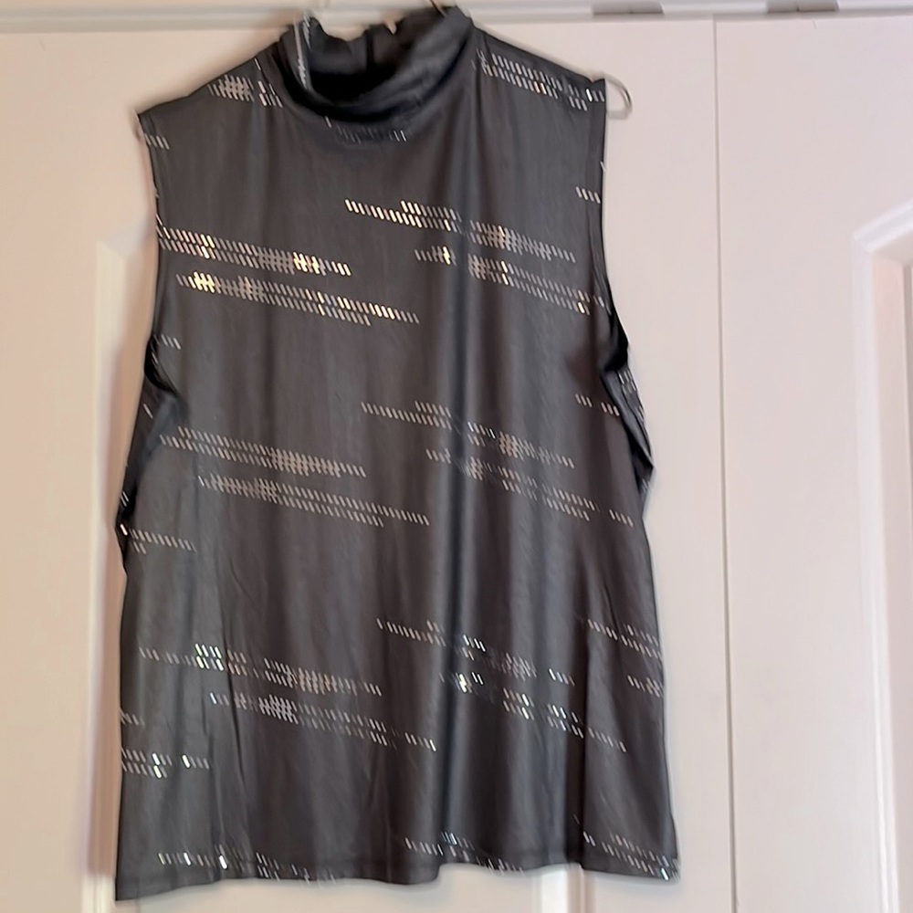 Sparkly grey sleeveless top